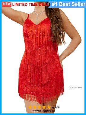 Sequin Fringe Tassel Bodycon Mini Dress Sleeveless Backless Party Club
